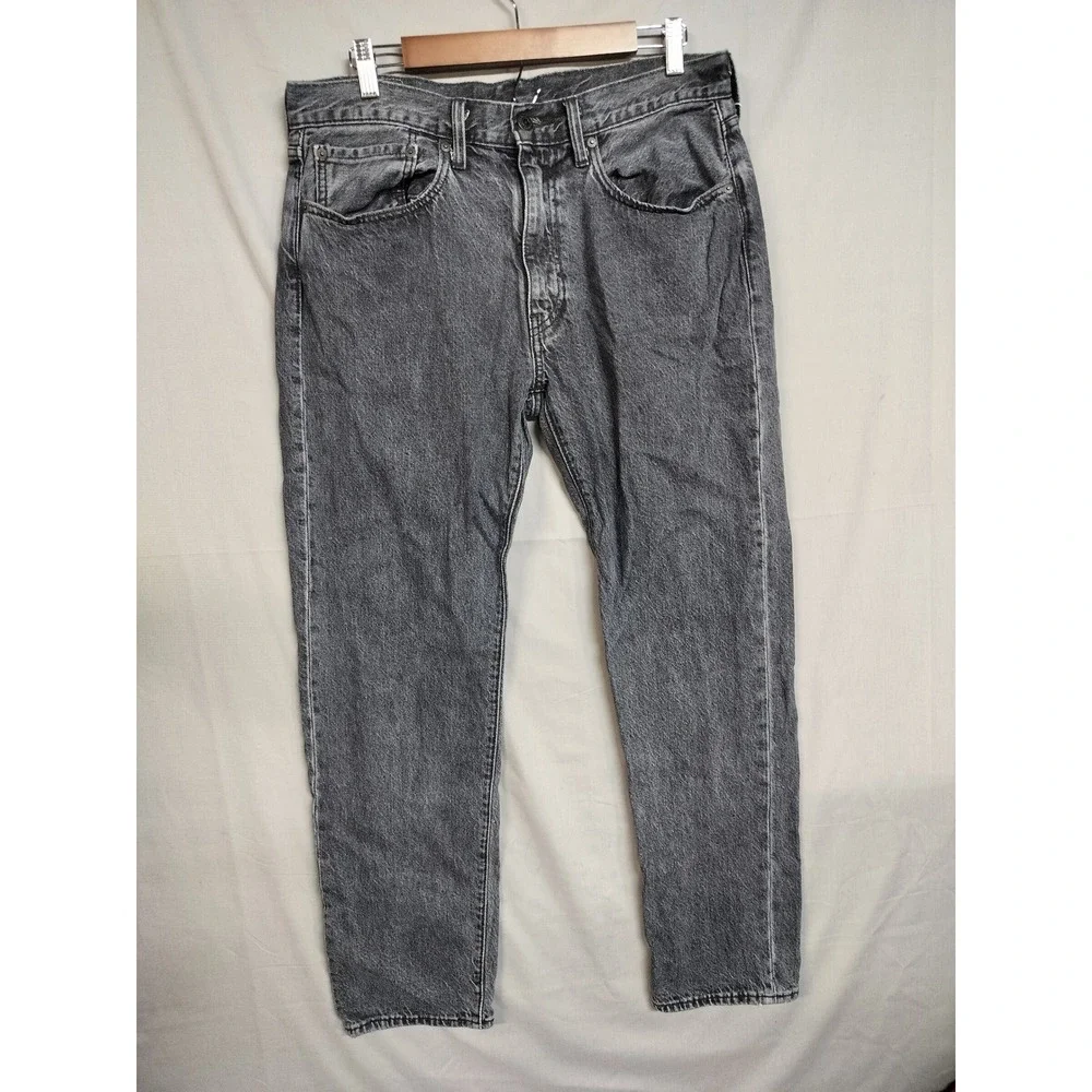 Levi's 502 Wellthread Jeans Men 34x32 fits 35x30 Tapered Leg Black Denim Casual